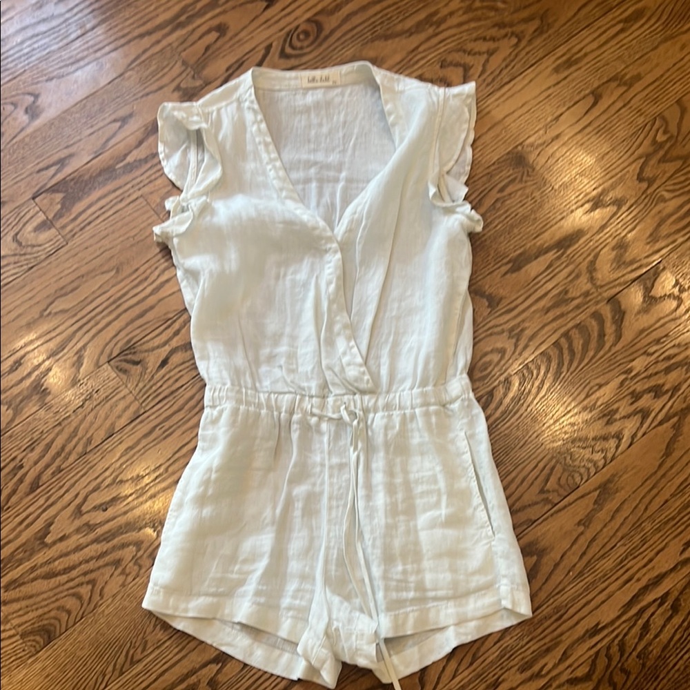 Kids White Ruffled One Piece